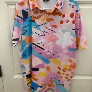 Sunday Swagger Colorful Abstract Men's Golf Polo Shirt